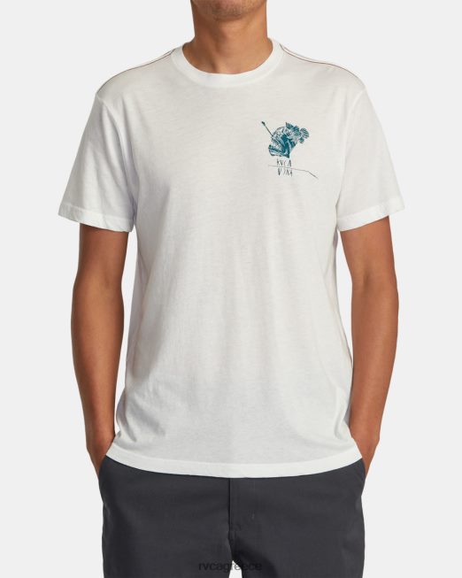 R422N837 μπλουζάκι αβύσσου του Μπεν Χόρτον RVCA άνδρες αντίκα λευκό είδη ένδυσης