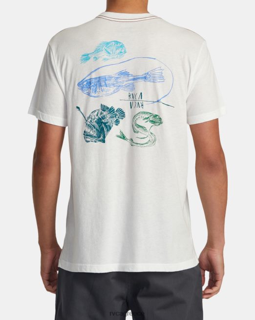 R422N837 μπλουζάκι αβύσσου του Μπεν Χόρτον RVCA άνδρες αντίκα λευκό είδη ένδυσης