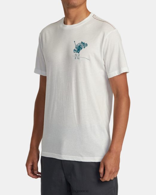 R422N837 μπλουζάκι αβύσσου του Μπεν Χόρτον RVCA άνδρες αντίκα λευκό είδη ένδυσης