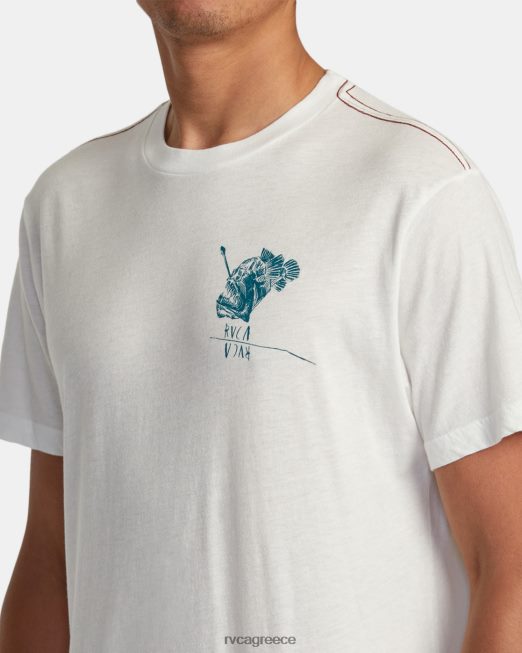 R422N837 μπλουζάκι αβύσσου του Μπεν Χόρτον RVCA άνδρες αντίκα λευκό είδη ένδυσης