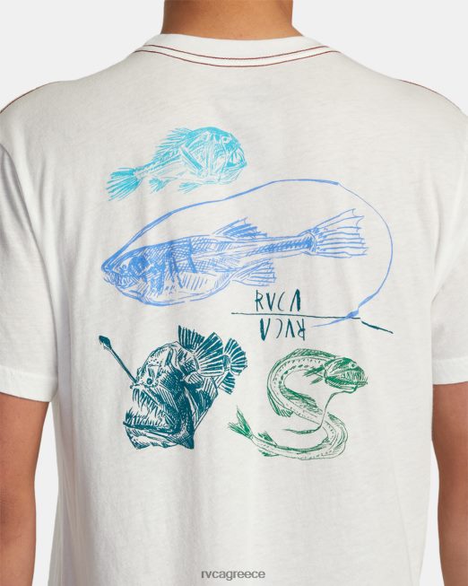 R422N837 μπλουζάκι αβύσσου του Μπεν Χόρτον RVCA άνδρες αντίκα λευκό είδη ένδυσης