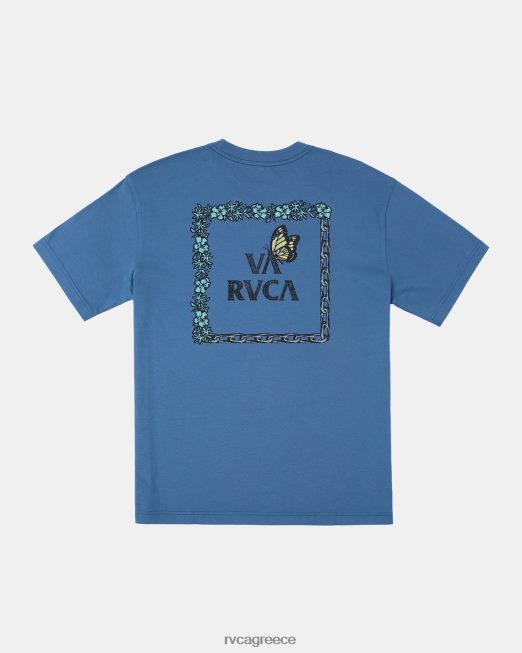 R422N8406 T-shirt με τροφική αλυσίδα RVCA άνδρες δροσερό μπλε είδη ένδυσης
