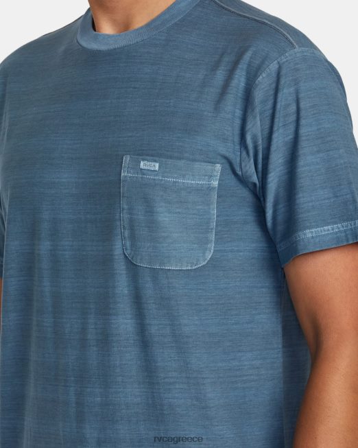 R422N8411 T-shirt με ρίγες ptc RVCA άνδρες βιομηχανικό μπλε είδη ένδυσης