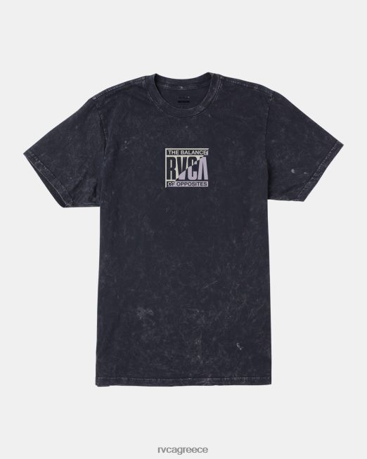 R422N8412 splitter t-shirt RVCA άνδρες μαύρο σοκ πλύσης είδη ένδυσης