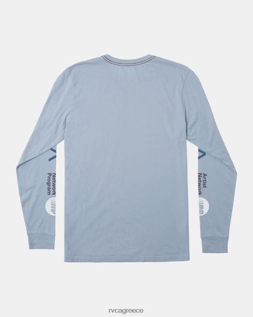 R422N8434 anp μακρυμάνικο μπλουζάκι RVCA άνδρες μπλε σκόνη είδη ένδυσης