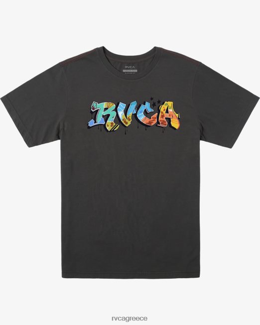 R422N8450 μπλουζάκι μαύρο βιβλίο RVCA άνδρες πειρατικό μαύρο είδη ένδυσης