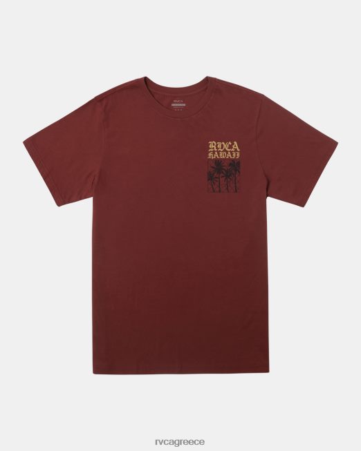 R422N8454 T-shirt με φράχτη aloha RVCA άνδρες κόκκινη γη είδη ένδυσης
