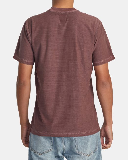 R422N8482 T-shirt με ρίγες ptc RVCA άνδρες κόκκινη γη είδη ένδυσης