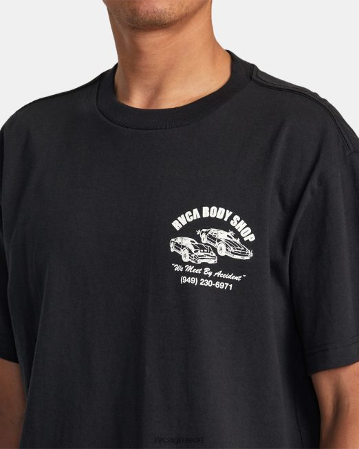 R422N848 φανοποιείο μπλουζάκι RVCA άνδρες μαύρος είδη ένδυσης