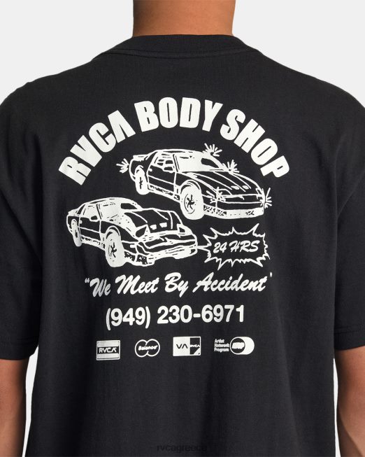 R422N848 φανοποιείο μπλουζάκι RVCA άνδρες μαύρος είδη ένδυσης