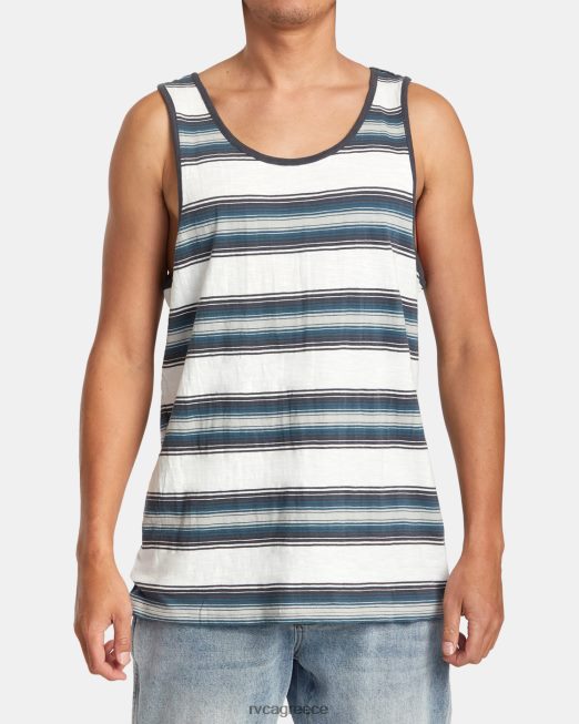 R422N850 μπλουζάκι με ρίγες polanco RVCA άνδρες αντίκα λευκό είδη ένδυσης