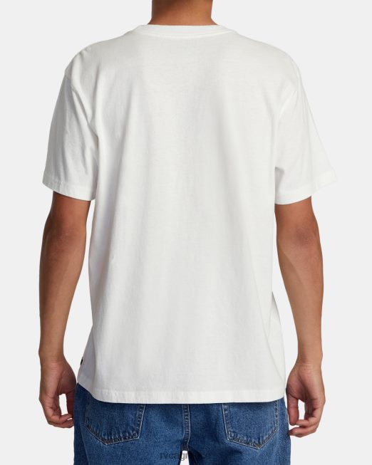 R422N851 float μπλουζάκι Colin Susingham RVCA άνδρες αντίκα λευκό είδη ένδυσης