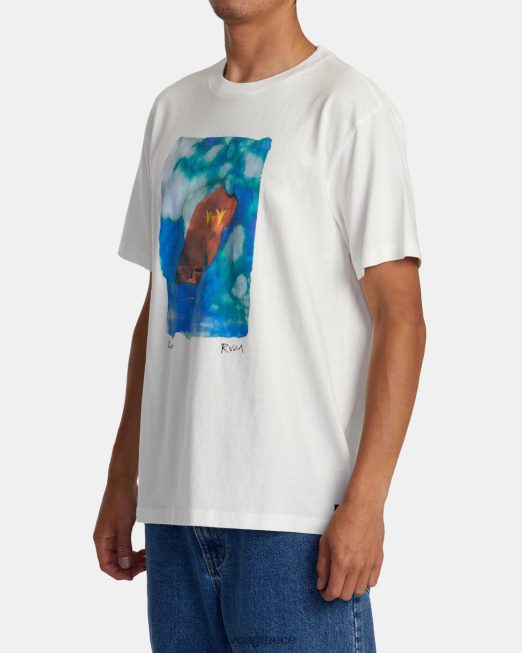 R422N851 float μπλουζάκι Colin Susingham RVCA άνδρες αντίκα λευκό είδη ένδυσης