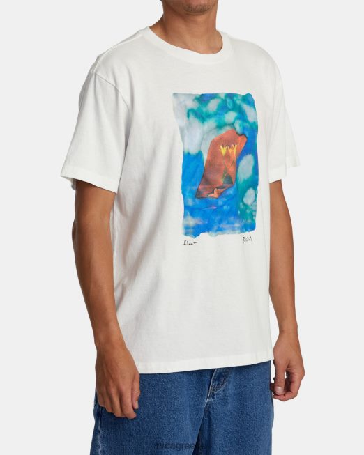 R422N851 float μπλουζάκι Colin Susingham RVCA άνδρες αντίκα λευκό είδη ένδυσης