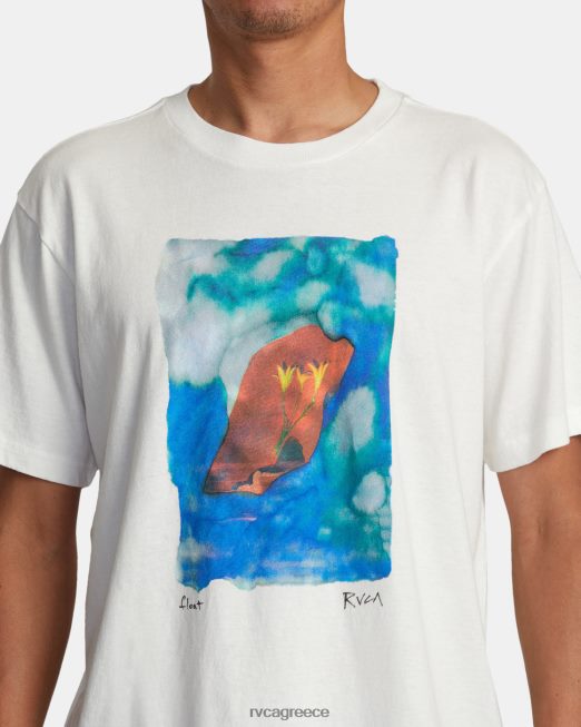 R422N851 float μπλουζάκι Colin Susingham RVCA άνδρες αντίκα λευκό είδη ένδυσης