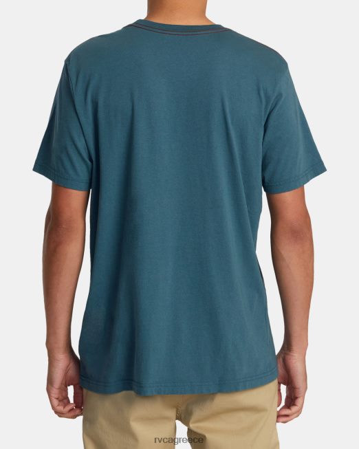 R422N852 μπλουζάκι χλωρίδας του νησιού της Χαβάης RVCA άνδρες μπλε πάπιας είδη ένδυσης