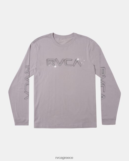 R422N8535 μεγάλο μακρυμάνικο μπλουζάκι αερογράφο RVCA άνδρες τσιμέντο είδη ένδυσης