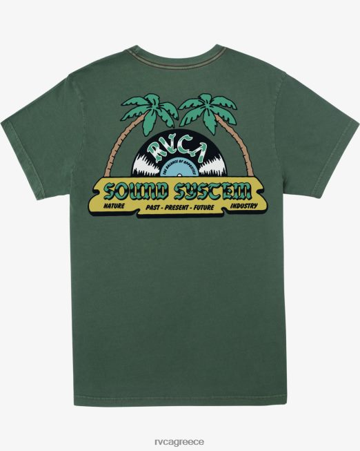 R422N8572 t-shirt χορού RVCA άνδρες κολλεγιακό πράσινο είδη ένδυσης