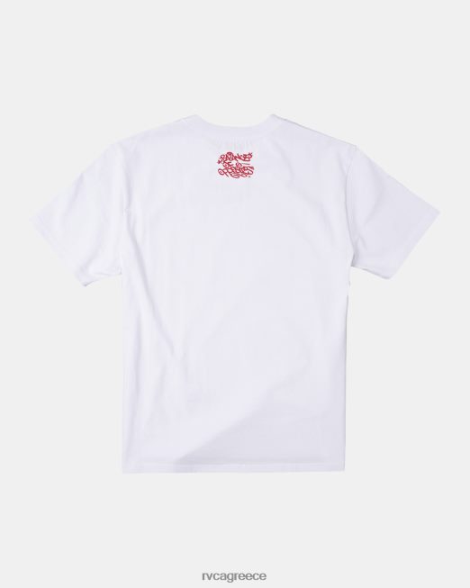 R422N8575 Μπλουζάκι πάπιας θανάτου RVCA άνδρες άσπρο είδη ένδυσης