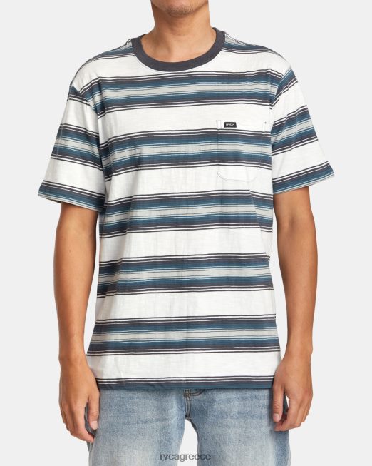 R422N864 ριγέ μπλουζάκι polanco RVCA άνδρες αντίκα λευκό είδη ένδυσης