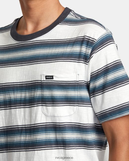 R422N864 ριγέ μπλουζάκι polanco RVCA άνδρες αντίκα λευκό είδη ένδυσης