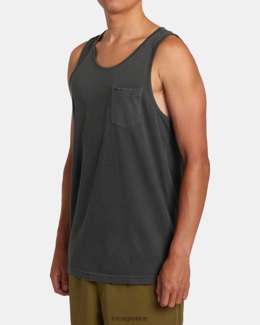 R422N8663 μπλουζάκι ptc pigment tank RVCA άνδρες πειρατικό μαύρο είδη ένδυσης