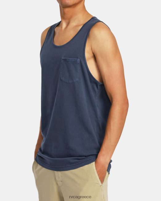 R422N8673 μπλουζάκι ptc pigment tank RVCA άνδρες κυκλοθυμικό μπλε είδη ένδυσης