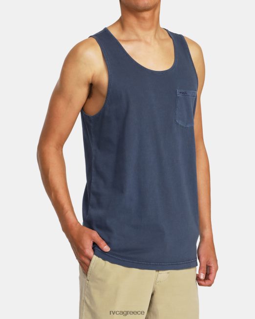 R422N8673 μπλουζάκι ptc pigment tank RVCA άνδρες κυκλοθυμικό μπλε είδη ένδυσης