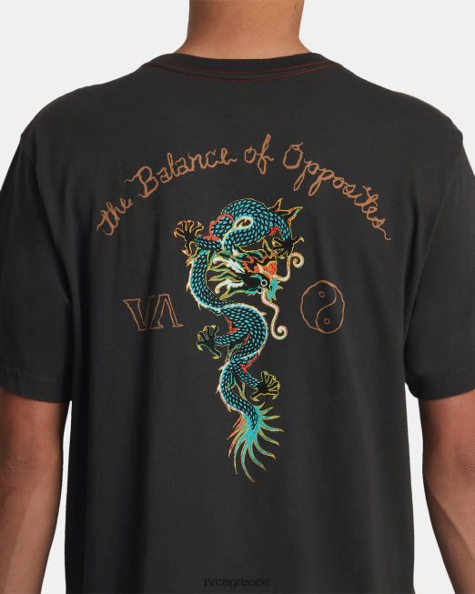 R422N867 μπλουζάκι δράκου νέον RVCA άνδρες πειρατικό μαύρο είδη ένδυσης