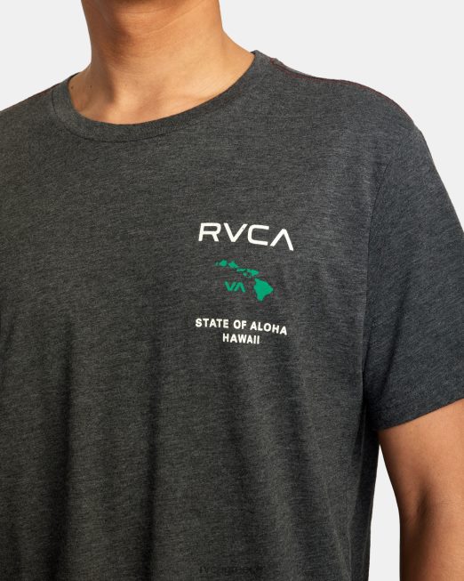 R422N8702 κατάσταση aloha tee RVCA άνδρες μαύρο/πράσινο είδη ένδυσης