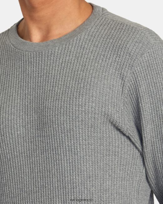 R422N8777 μακρυμάνικο θερμικό μπλουζάκι day shift RVCA άνδρες γκρίζος θόρυβος είδη ένδυσης