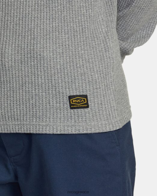 R422N8777 μακρυμάνικο θερμικό μπλουζάκι day shift RVCA άνδρες γκρίζος θόρυβος είδη ένδυσης