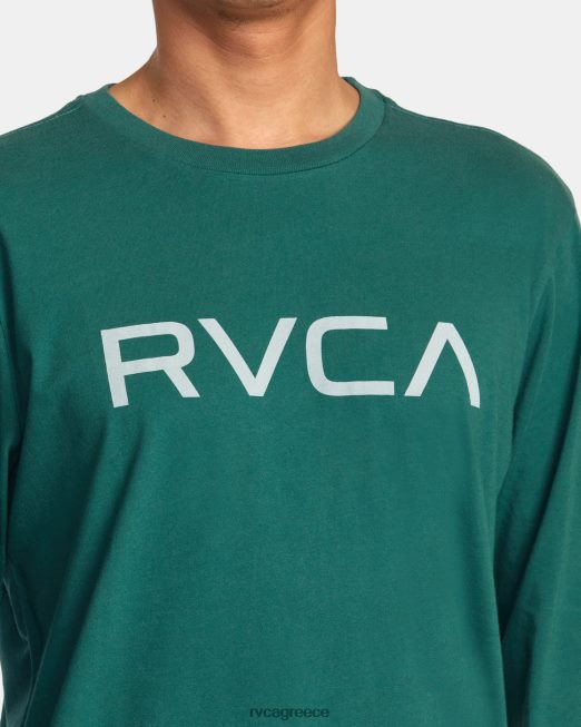 R422N8862 μεγάλο μακρυμάνικο μπλουζάκι RVCA άνδρες κυνηγός πράσινος είδη ένδυσης