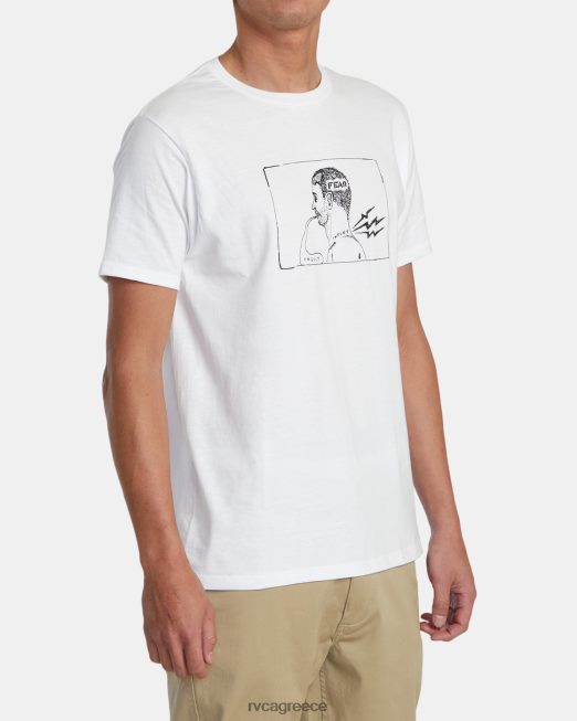 R422N8899 προσβολή τραυματισμού μπλουζάκι RVCA άνδρες άσπρο είδη ένδυσης