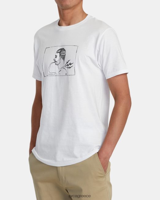 R422N8899 προσβολή τραυματισμού μπλουζάκι RVCA άνδρες άσπρο είδη ένδυσης