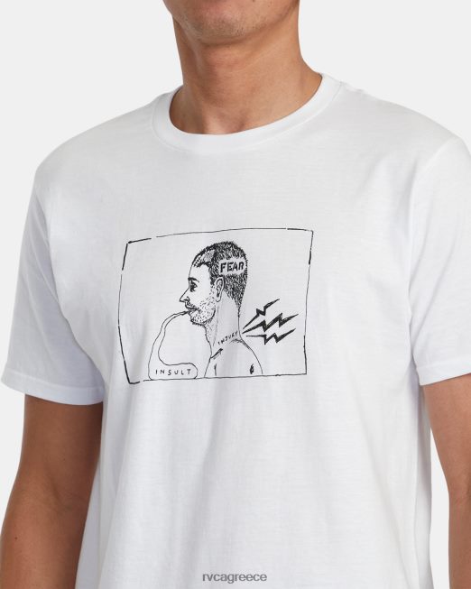 R422N8899 προσβολή τραυματισμού μπλουζάκι RVCA άνδρες άσπρο είδη ένδυσης