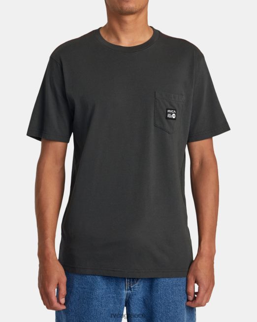 R422N8935 anp μπλουζάκι τσέπης RVCA άνδρες πειρατικό μαύρο είδη ένδυσης