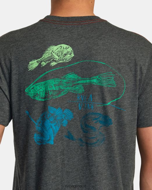 R422N893 μπλουζάκι αβύσσου του Μπεν Χόρτον RVCA άνδρες μαύρος είδη ένδυσης