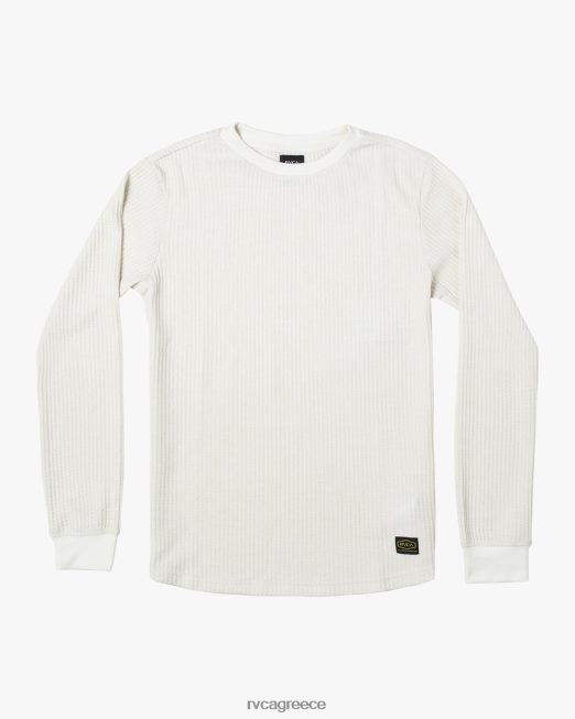 R422N8945 μακρυμάνικο θερμικό μπλουζάκι day shift RVCA άνδρες αντίκα λευκό είδη ένδυσης