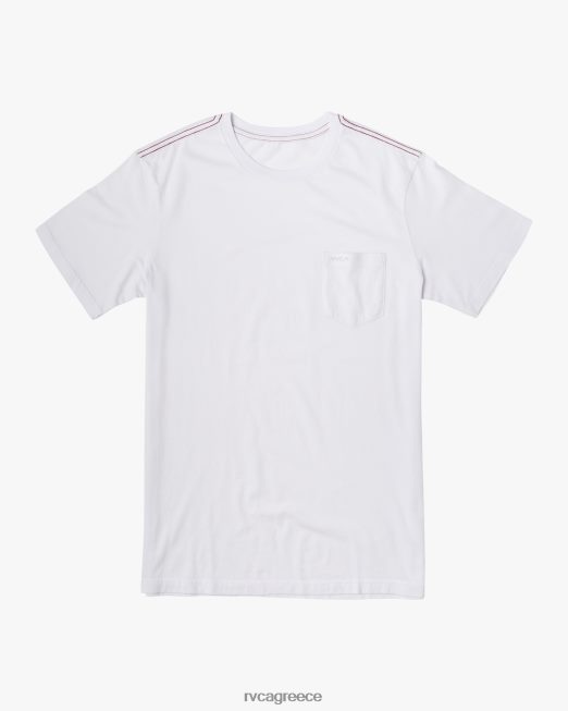 R422N8968 ptc τυπικό μπλουζάκι πλύσης RVCA άνδρες άσπρο είδη ένδυσης