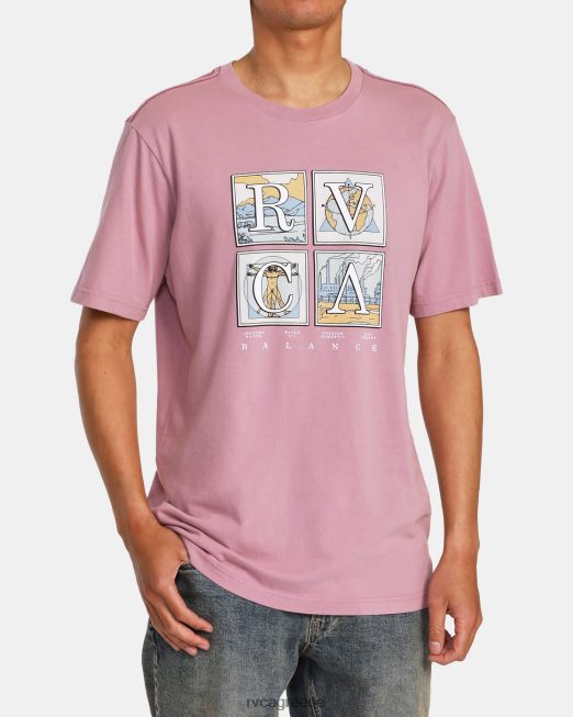 R422N8986 φυσικό μπλουζάκι RVCA άνδρες λεβάντα είδη ένδυσης