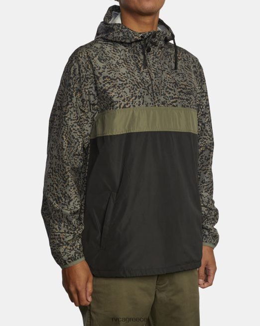 R422N81053 Μπουφάν anorak με δυνατότητα συσκευασίας RVCA άνδρες ελιά είδη ένδυσης