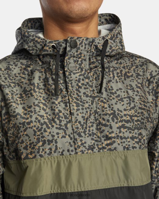 R422N81053 Μπουφάν anorak με δυνατότητα συσκευασίας RVCA άνδρες ελιά είδη ένδυσης