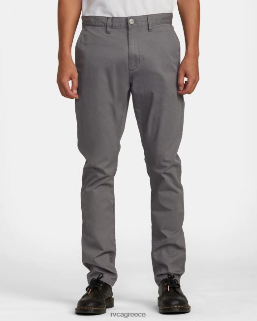 R422N8376 στιλέτα twill slim fit παντελόνι RVCA άνδρες καπνός είδη ένδυσης