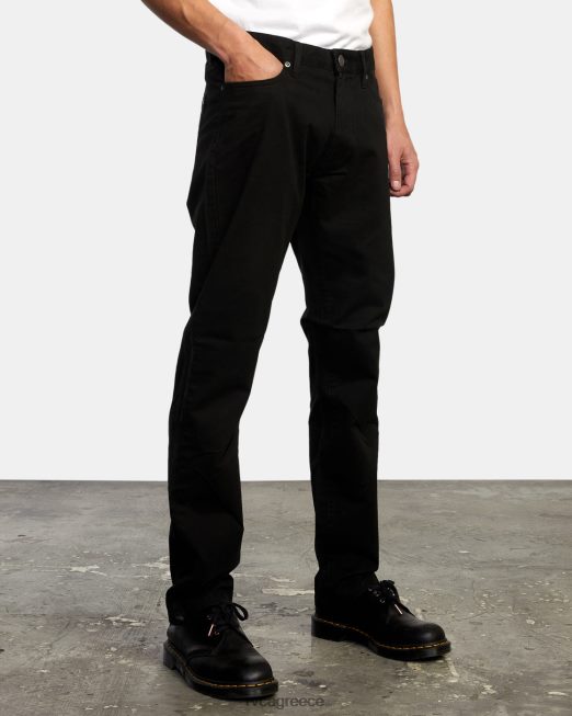 R422N8405 στιλέτα twill slim fit παντελόνι RVCA άνδρες μαύρος είδη ένδυσης