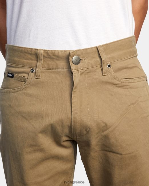 R422N8416 στιλέτα twill slim fit παντελόνι RVCA άνδρες ξύλο είδη ένδυσης