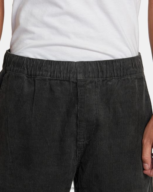 R422N8477 americana ελαστικό παντελόνι με κορδόνι μέσης RVCA άνδρες πειρατικό μαύρο είδη ένδυσης