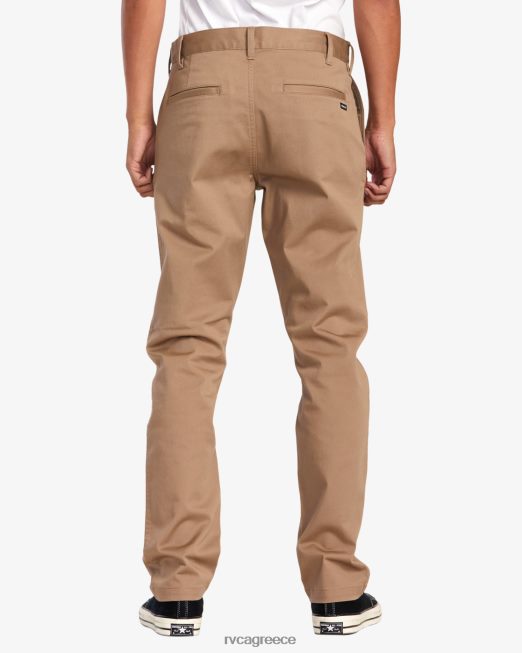R422N8662 Σαββατοκύριακο stretch chino παντελόνι RVCA άνδρες σκούρο χακί είδη ένδυσης