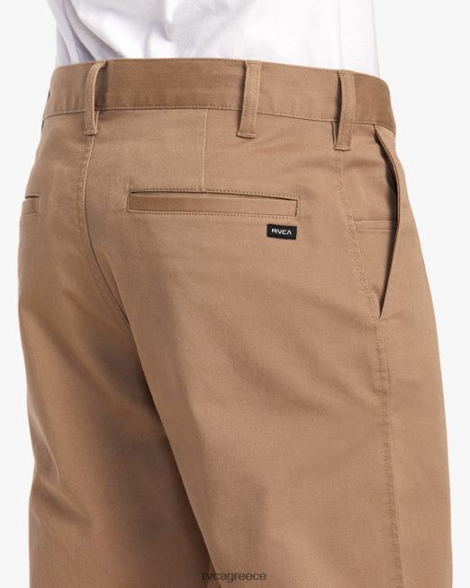 R422N8662 Σαββατοκύριακο stretch chino παντελόνι RVCA άνδρες σκούρο χακί είδη ένδυσης