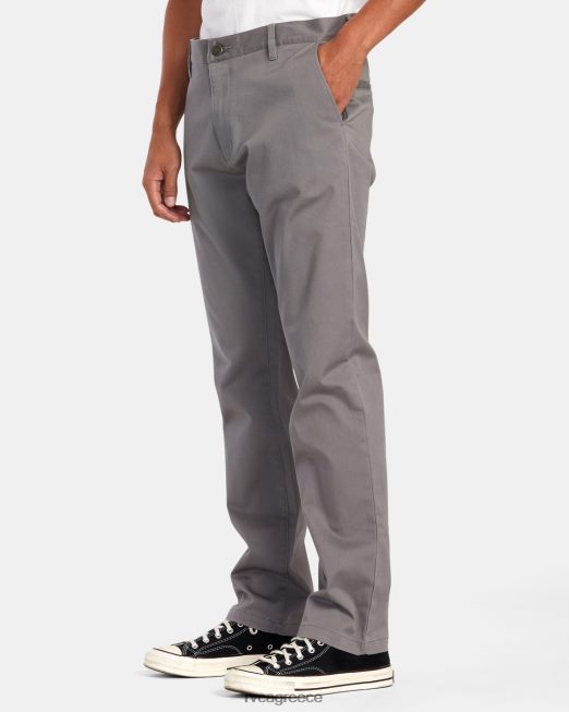 R422N8695 Σαββατοκύριακο stretch chino παντελόνι RVCA άνδρες καπνός είδη ένδυσης